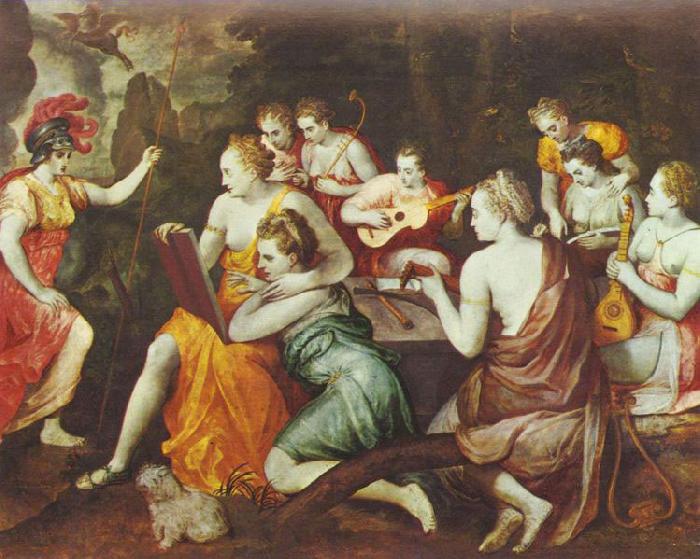 Frans Floris de Vriendt Athene bei den Musen France oil painting art